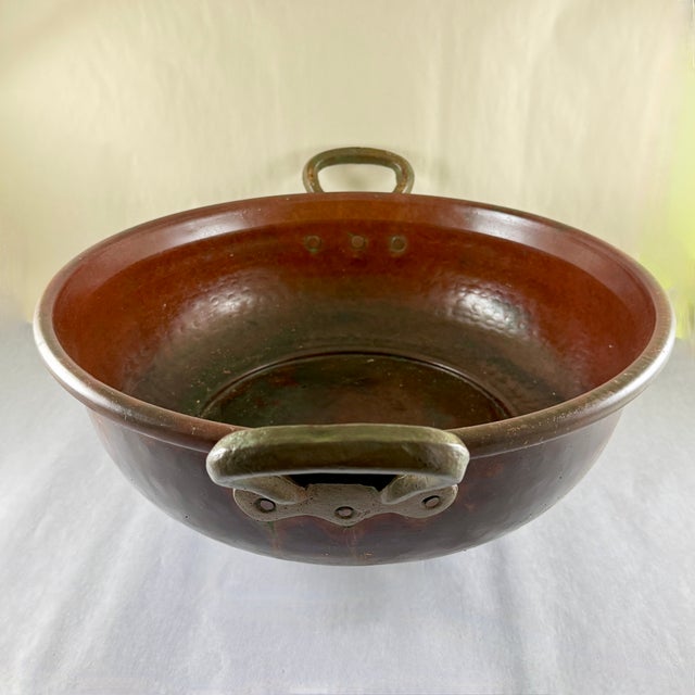 Copper 19th C. English Large Brass Handled Copper Pot For Sale - Image 8 of 12