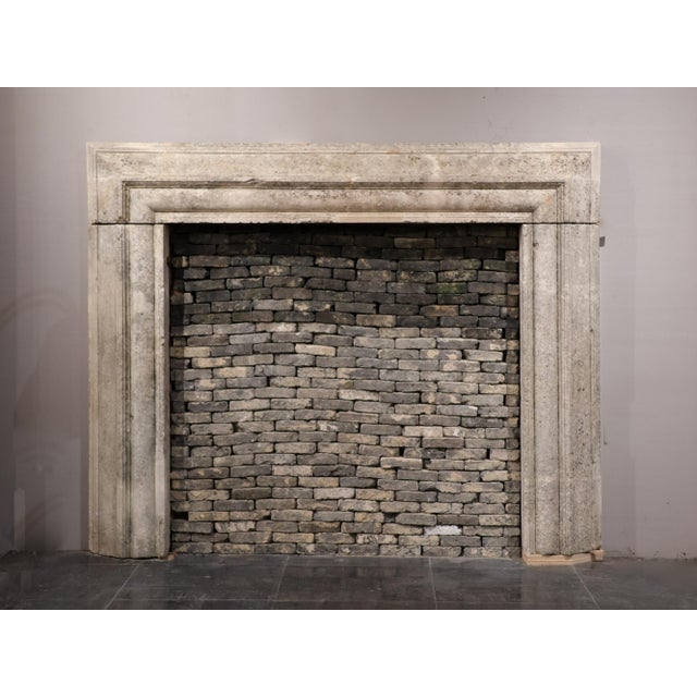 Antique Italian Limestone Fireplace Mantel with Bolection Profile, 1600s For Sale - Image 6 of 17