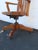 Brown Early 1900s Tiger Oak Swivel Adjustable Office Desk Side Accent Chair 6663 For Sale - Image 8 of 16
