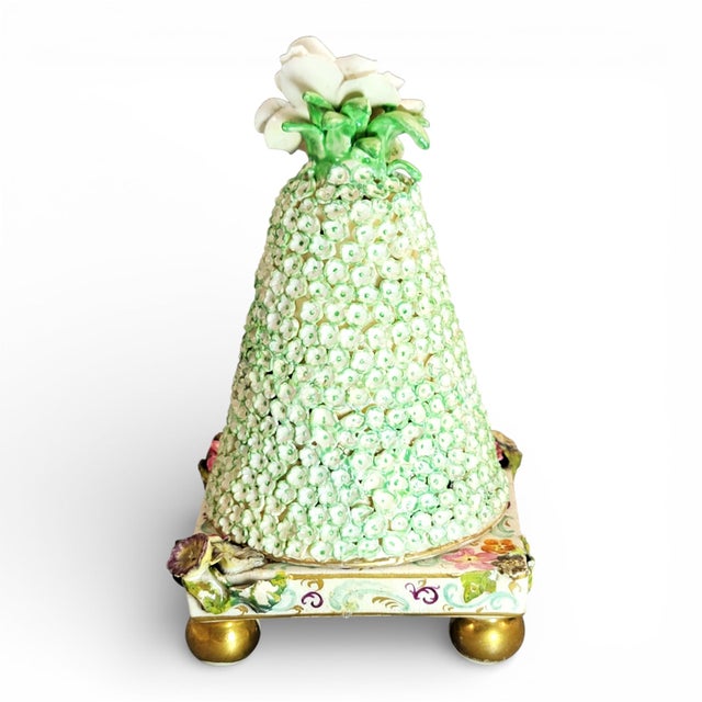 This antique German porcelain inkstand, attributed to Saxony and dating to circa 1800, is a refined example of early...