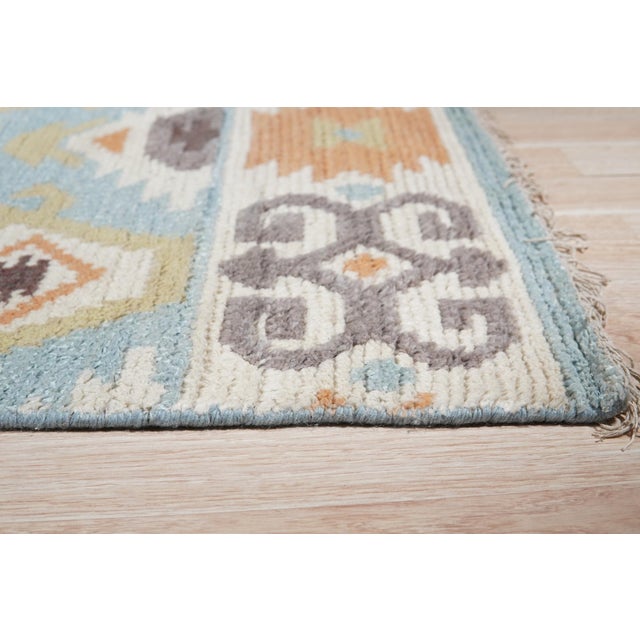 Contemporary 6x9 Freya Traditional Blue Geometric Modern Hand Knotted Wool Carpet Rug For Sale - Image 3 of 9