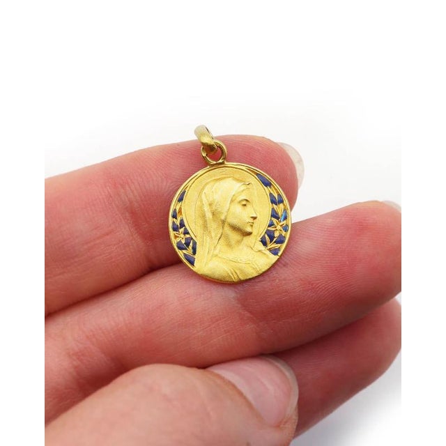 Enamel Virgin Mary Medal For Sale - Image 3 of 5