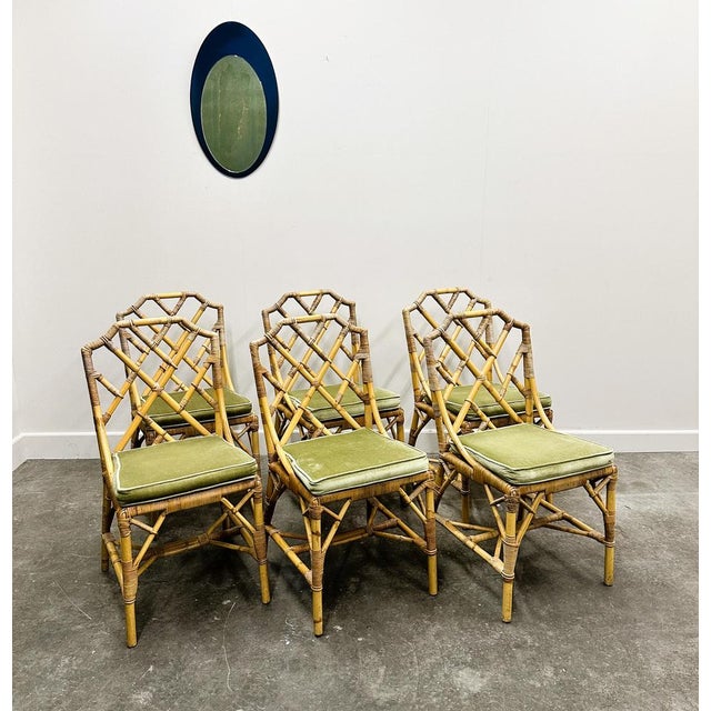 Wood English Bamboo and Rattan Chairs from Angraves, 1970s, Set of 6 For Sale - Image 7 of 13