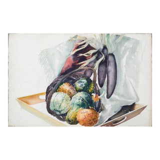 Joseph Yeager Still Life With Squash (Work in Progress) Watercolor on Paper Circa 1940s-1950s For Sale