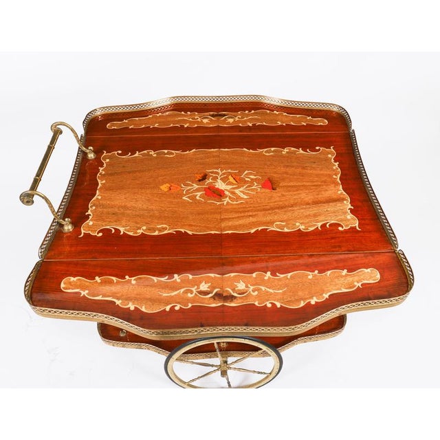Wood Mid-Century Italian Marquetry Drinks Trolley, Sorrento, 1960s For Sale - Image 7 of 18