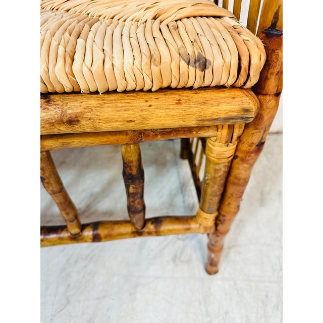 Vintage Coastal Rattan Bench For Sale In Charleston - Image 6 of 8