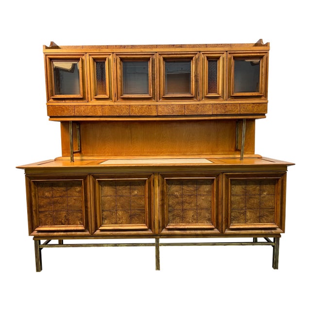 "Contempora" Mid-Century Modern Two-Piece Credenza and Hutch by J.l Metz For Sale