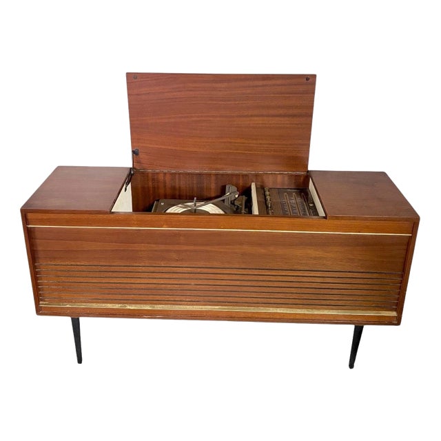Mid-Century Radiogram with Teak Veneer Cabinet and Integrated Radio, 1960s For Sale