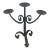 1960s Brutalist Mid Century Modern Wrought Iron Black Pillar Candleholder For Sale