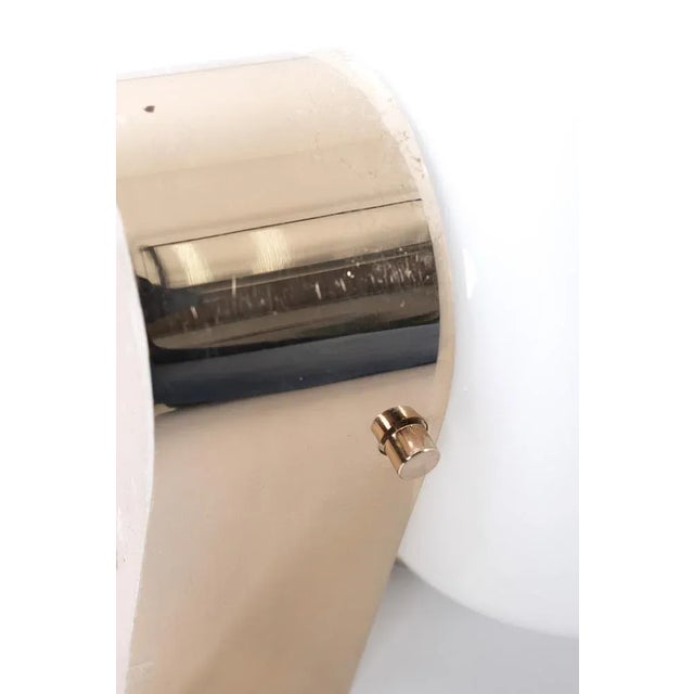 Brass Wall Lamp in White Glass For Sale - Image 4 of 9