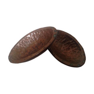 Hand-Forged Copper Bowls - A Pair For Sale
