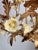Vintage Gold-Plated and Hand-Forged Florentine Pendant Lamp with Porcelain Roses, 1960s For Sale - Image 12 of 18