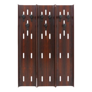 Wall Coat Rack in Curved Plywood, 1960s For Sale