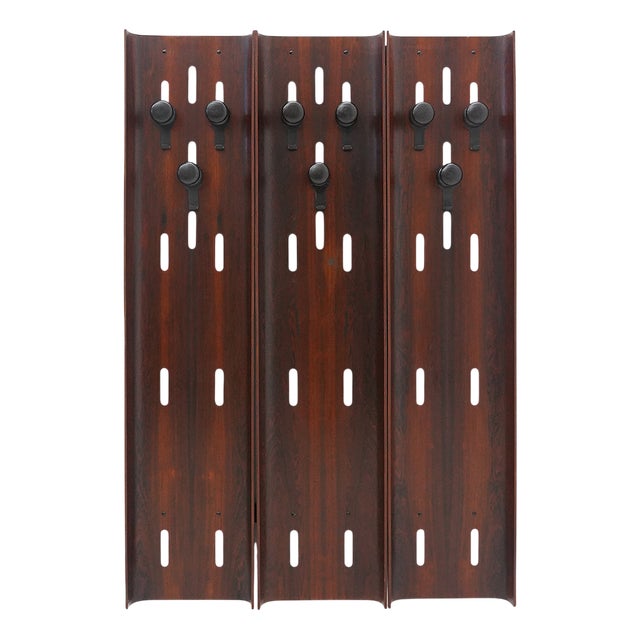 Wall Coat Rack in Curved Plywood, 1960s For Sale