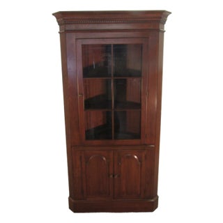 1980s Pennsylvania House Solid Cherry Corner China Cabinet For Sale