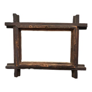 Simply Beautiful Hand Carved Antique Black Forest Wooden Frame With Gilded Liner For Sale