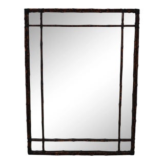 Carvers Guild Bamboo Form Decorated Rectangular Mirror For Sale