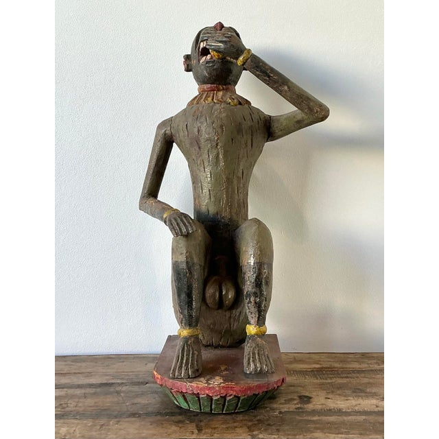 Vintage Monumental Hand Carved Monkey For Sale - Image 10 of 12