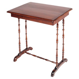 Small Antique Vanity Desk in Walnut, 1890 For Sale