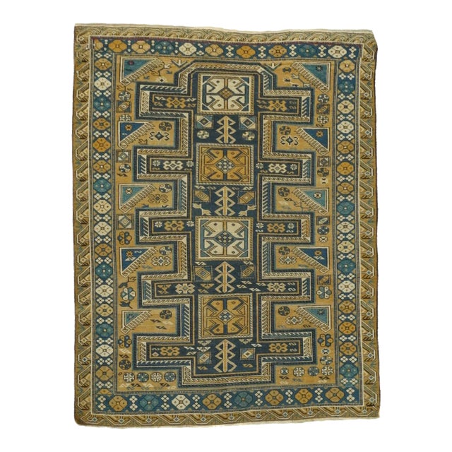 Antique Shirvan Rug 3'9'' x 4'10'' For Sale