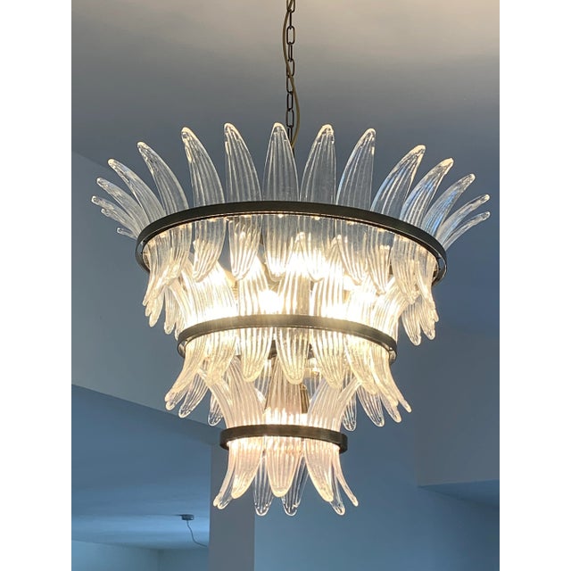 Italian Contemporary Murano Glass Sputnik Palmette Chandelier For Sale - Image 9 of 13