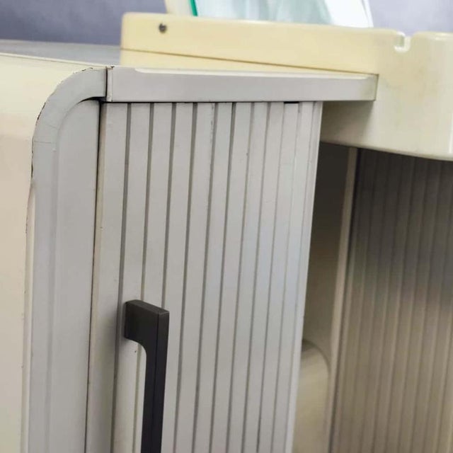 Blue Space Age White Dressing Table and Chair, 1960s, Set of 2 For Sale - Image 8 of 10