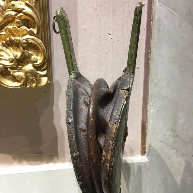Venezian Green Lacquered Wooden Fireplace Bellows, 1750 For Sale - Image 11 of 14