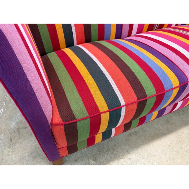 Danish Sofa in Hamaca Rojo Fabric by Angelo Donghia, 1960s, Svenskt Tenn For Sale - Image 12 of 14