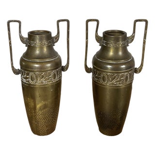 Brass Amphora Vases, Set of 2 For Sale
