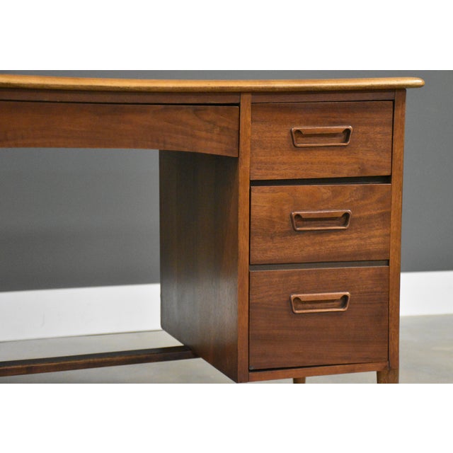 1960s Lane Acclaim Walnut Mid Century Desk For Sale In Boston - Image 6 of 9