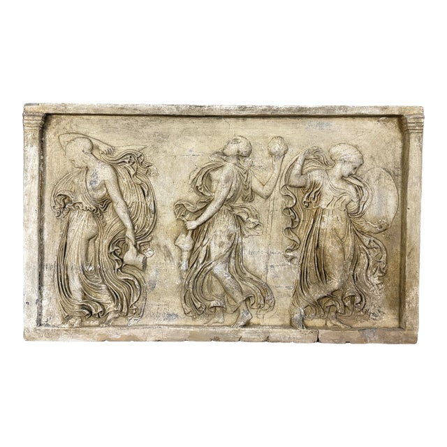 Antique Italian Neoclassical Plaster Bas-Relief – Dance of the Maenads For Sale