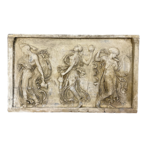 Antique Italian Neoclassical Plaster Bas-Relief – Dance of the Maenads