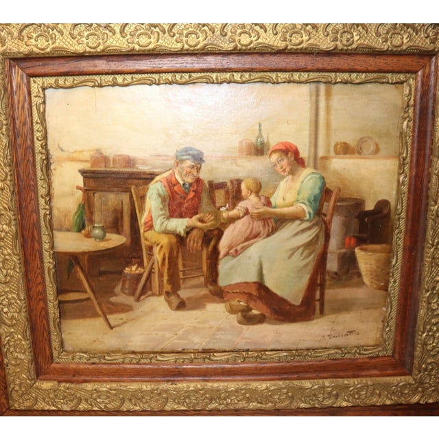 Up for sale is a wonderful antique 19th century original oil painting by Donatus Buongiorno. The painting is done with a...