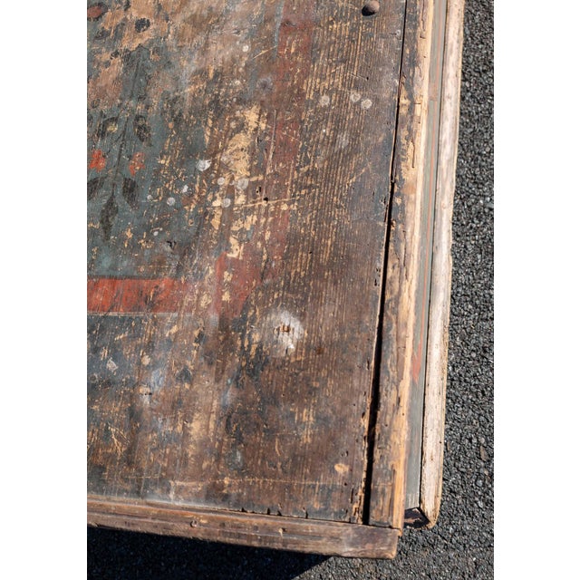 19th Century German Paint Decorated Blanket Chest or Coffee Table Dated 1831 For Sale - Image 13 of 18