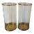 Large Ralph Lauren Brass and Glass Hurricane Pillar Candle Shades - a Pair For Sale