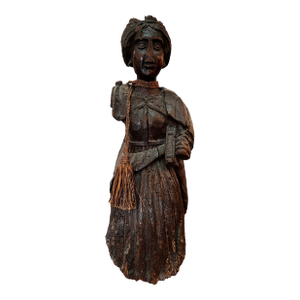 18th Century Carved Wood Religious Sculpture of a Saint With Book