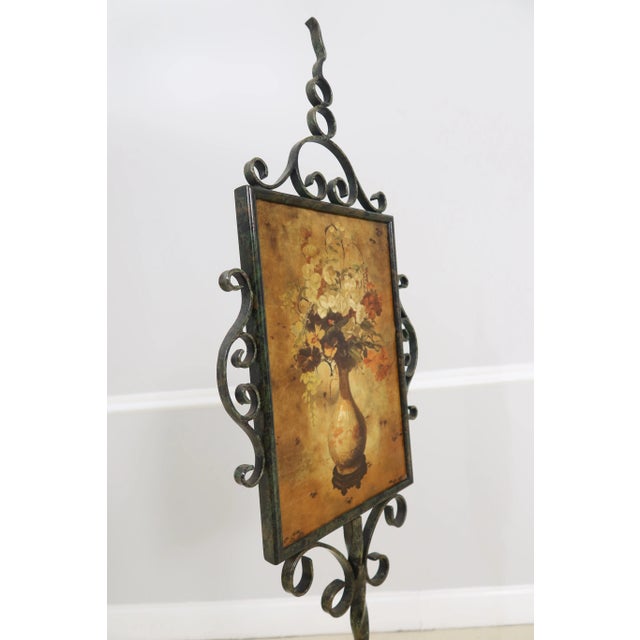 Traditional Iron Decorated Standing Screen For Sale - Image 3 of 6