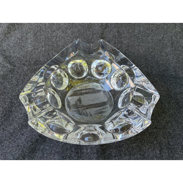 Heavy Mid Century Crystal Catchall Ashtray For Sale - Image 12 of 18