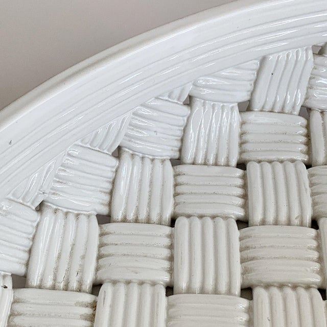 Vintage Italian Ceramic Woven Basket Weave Fruit Tray Chairish