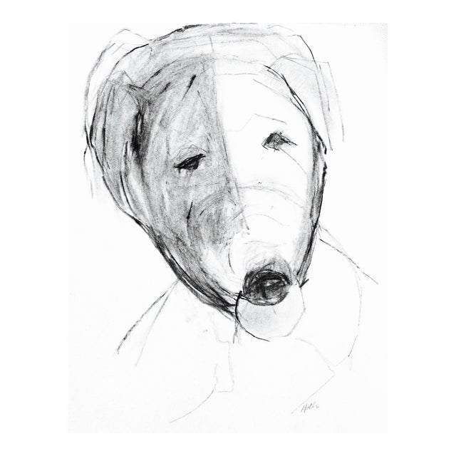 "Terrier Dog Portrait" Contemporary Modern Drawing by Martha Holden For Sale