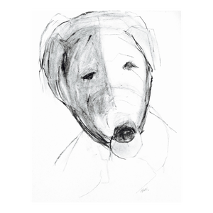 "Terrier Dog Portrait" Contemporary Modern Drawing by Martha Holden