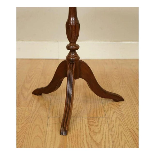 Victorian Side Table with Red Leather Embossed Top For Sale - Image 11 of 13