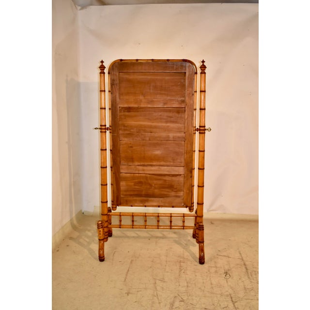 19th Century Faux Bamboo Cheval Mirror For Sale - Image 10 of 11