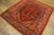 Beautiful Brown Background With Firey Reds and Sky Blue Antique Tribal and Rustic Turkish Kula Rug For Sale - Image 9 of 9