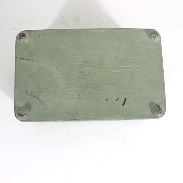 Vintage Folk Art Handmade Carved and Painted Wood Trinket Box Green For Sale - Image 9 of 12