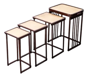 Antique Nesting Tables by Prof. Josef Hoffmann for Jacob & Josef Kohn, 1905, Set of 4