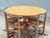 1960s Mid-Century Circular Dining Table in Elm and Chairs in Rattan, 1960s, Set of 5 For Sale - Image 5 of 12