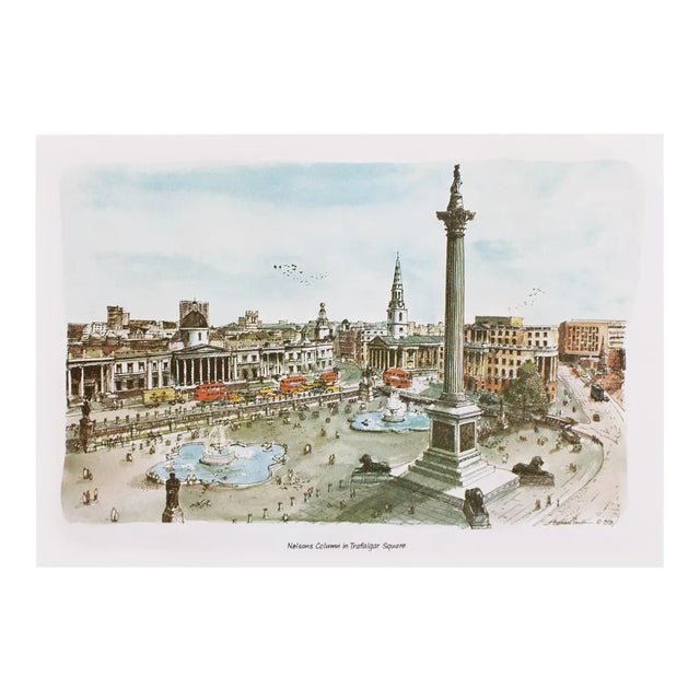 1978 After Bernard Smith "Nelsons Column in Trafalgar Square", Neoclassical Vintage Print For Sale