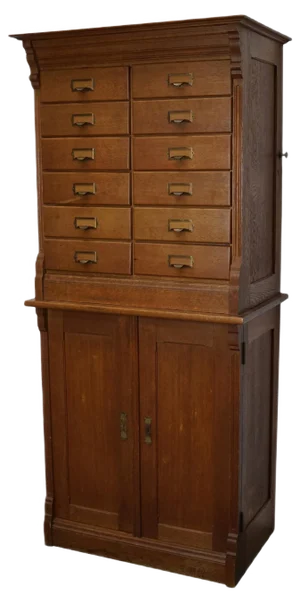 Dutch Oak Apothecary or Filing Cabinet, 1930s