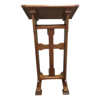 Arts and Crafts Golden Oak Podium for Restaurant Reception Greeter For Sale